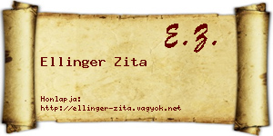 Ellinger Zita névjegykártya